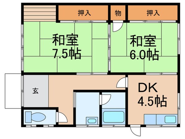 土井貸家の物件間取画像